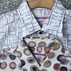 Coton Doux Dress Shirt Bundle of Two Men's Size 15.75/40 Sea Shell Nautical